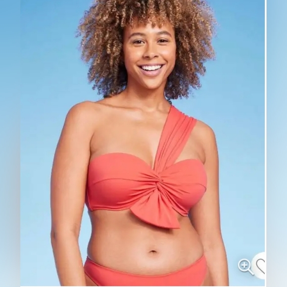 Shade & Shore Other - Shade & Shore Women's Lightly Lined One Shoulder Twist-front Bow Tail Bi…